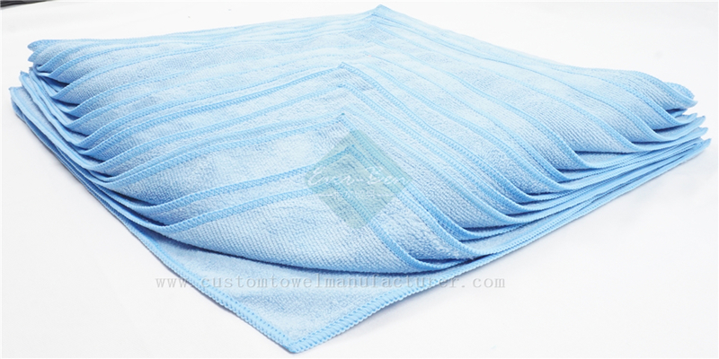China Bulk micro towel Bulk Wholesale window cleaning cloths Exporter Custom Blue Cleaning Cloth Rags Factory